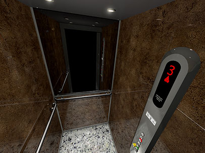 Cabines d’ascenseurs 3D pour brochure